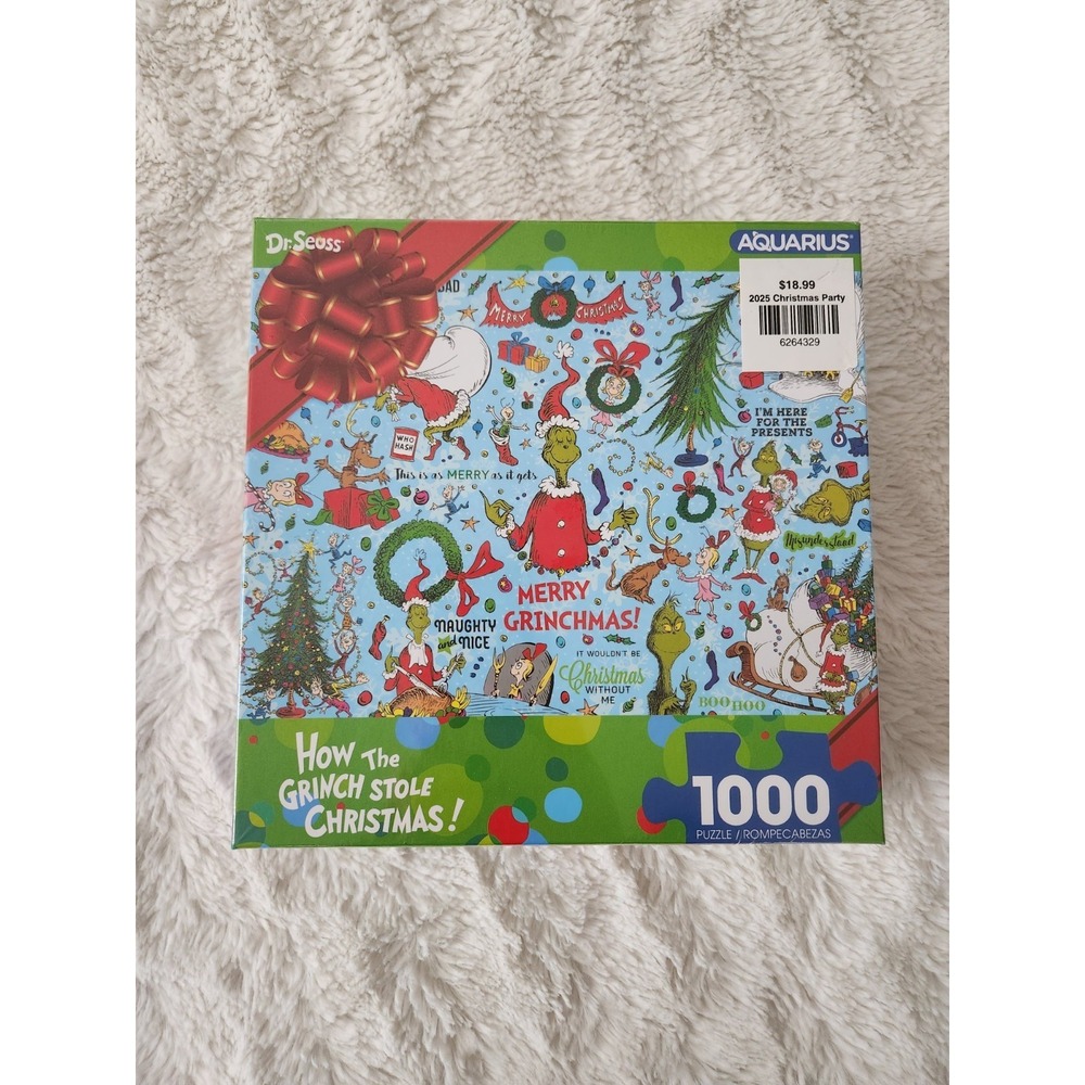 Dr. Seuss‎ How The Grinch Stole Christmas 1000 Piece Jigsaw Puzzle Aquarius NEW